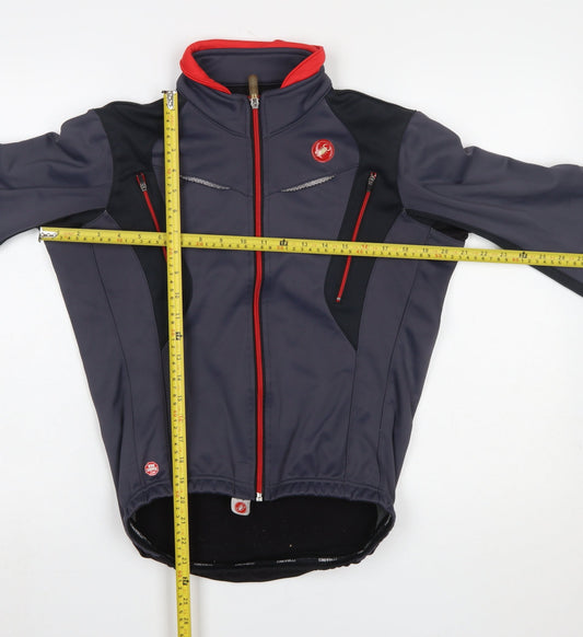 Castelli Men's Grey Softshell Cycling Jacket S Windproof Reflective