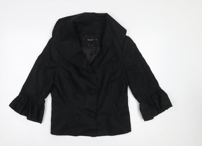 Atmosphere Women Black Size 12 Cropped Suit Jacket with 3/4 Sleeves