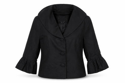 Atmosphere Women Black Size 12 Cropped Suit Jacket with 3/4 Sleeves