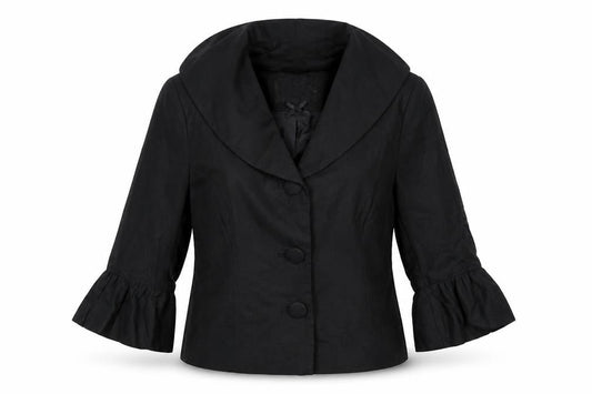 Atmosphere Women Black Size 12 Cropped Suit Jacket with 3/4 Sleeves
