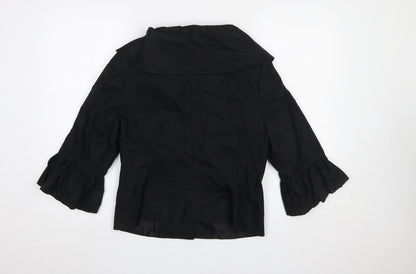 Atmosphere Women Black Size 12 Cropped Suit Jacket with 3/4 Sleeves