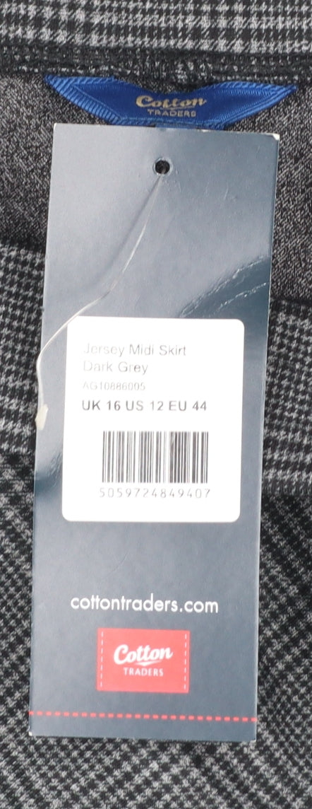 Womens UK Size 16 Cotton Traders A-Line Jersey Skirt