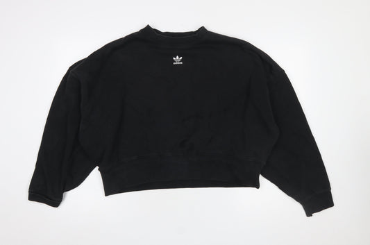 Womens UK Size 12 adidas Black Pullover Sweatshirt