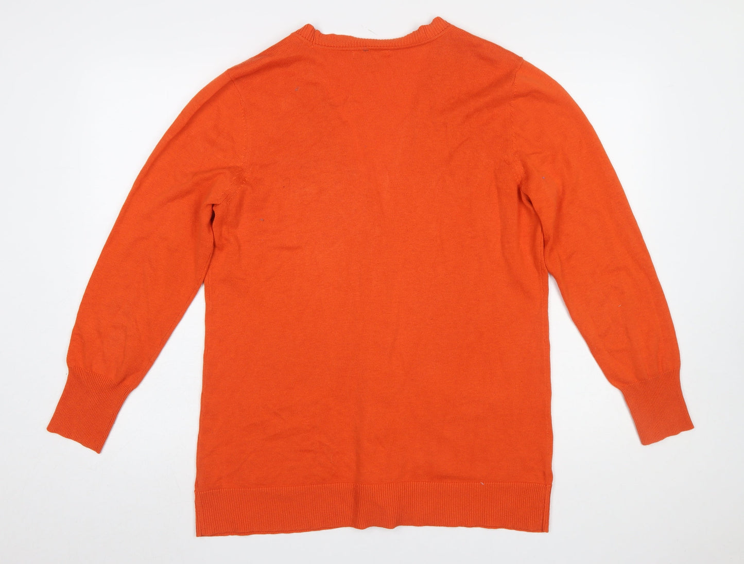 Womens UK Size XL Liz Claiborne Orange Cardigan Jumper