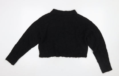 Glamorous Women’s Black Mock Neck Knit Pullover Jumper UK 10