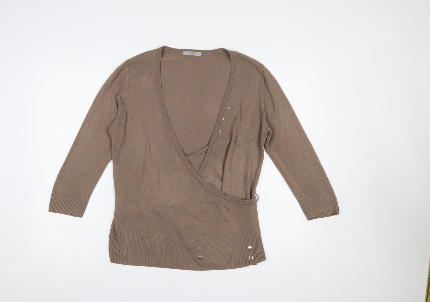 Womens UK Size 16 Marks and Spencer Brown Wrap Jumper