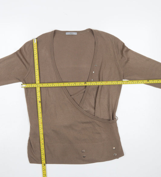 Womens UK Size 16 Marks and Spencer Brown Wrap Jumper