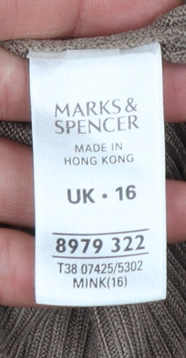 Womens UK Size 16 Marks and Spencer Brown Wrap Jumper
