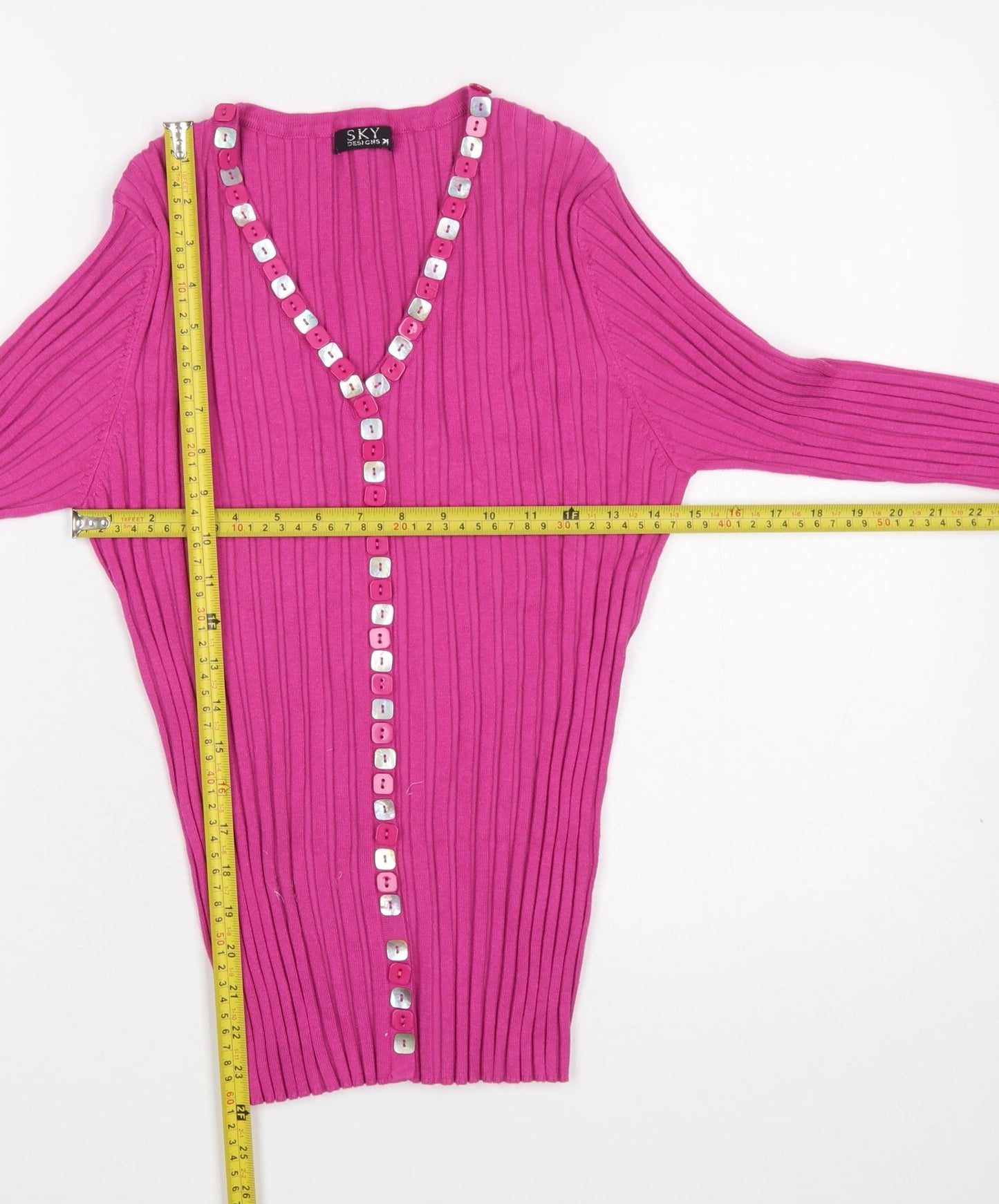 Womens UK Size 12 Sky Designs Pink Cardigan Jumper