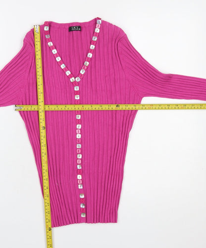 Womens UK Size 12 Sky Designs Pink Cardigan Jumper