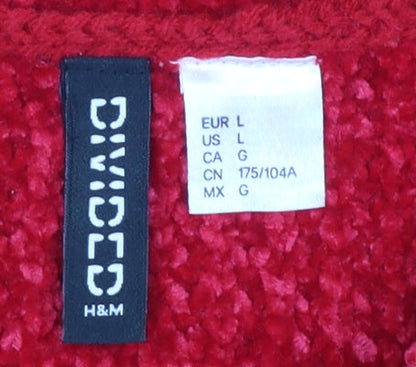 Womens UK Size 14 H&M Red Pullover Jumper