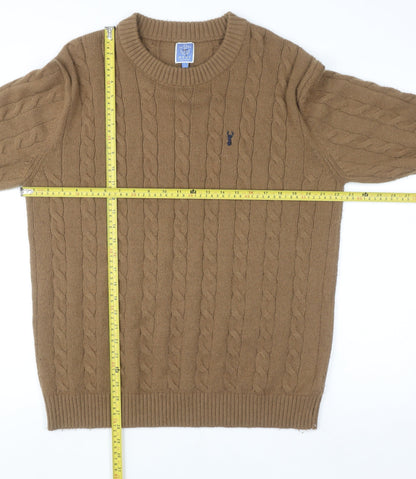 Mens UK Size L NEXT Brown Pullover Jumper