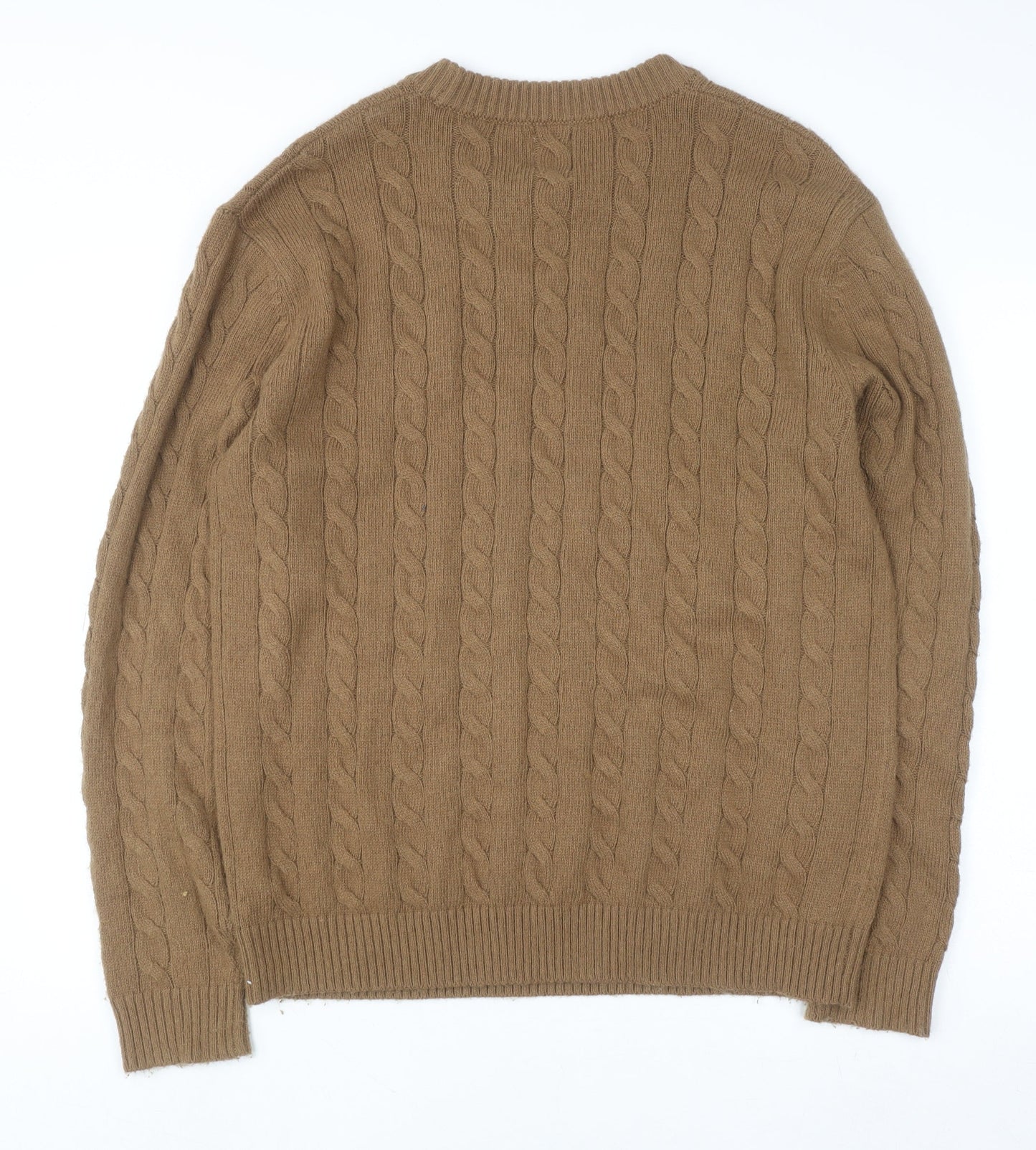 Mens UK Size L NEXT Brown Pullover Jumper