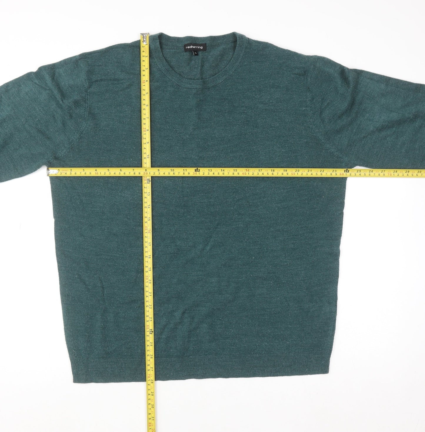 Mens UK Size XL Red Herring Green Pullover Jumper