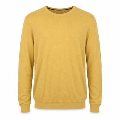 Racing Green Men’s Yellow Cotton Crew Neck Pullover Jumper XL