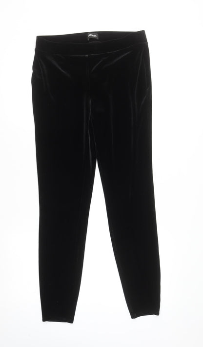 Express Women’s Black Velvet Mid Rise Stretch Ankle Leggings Size S