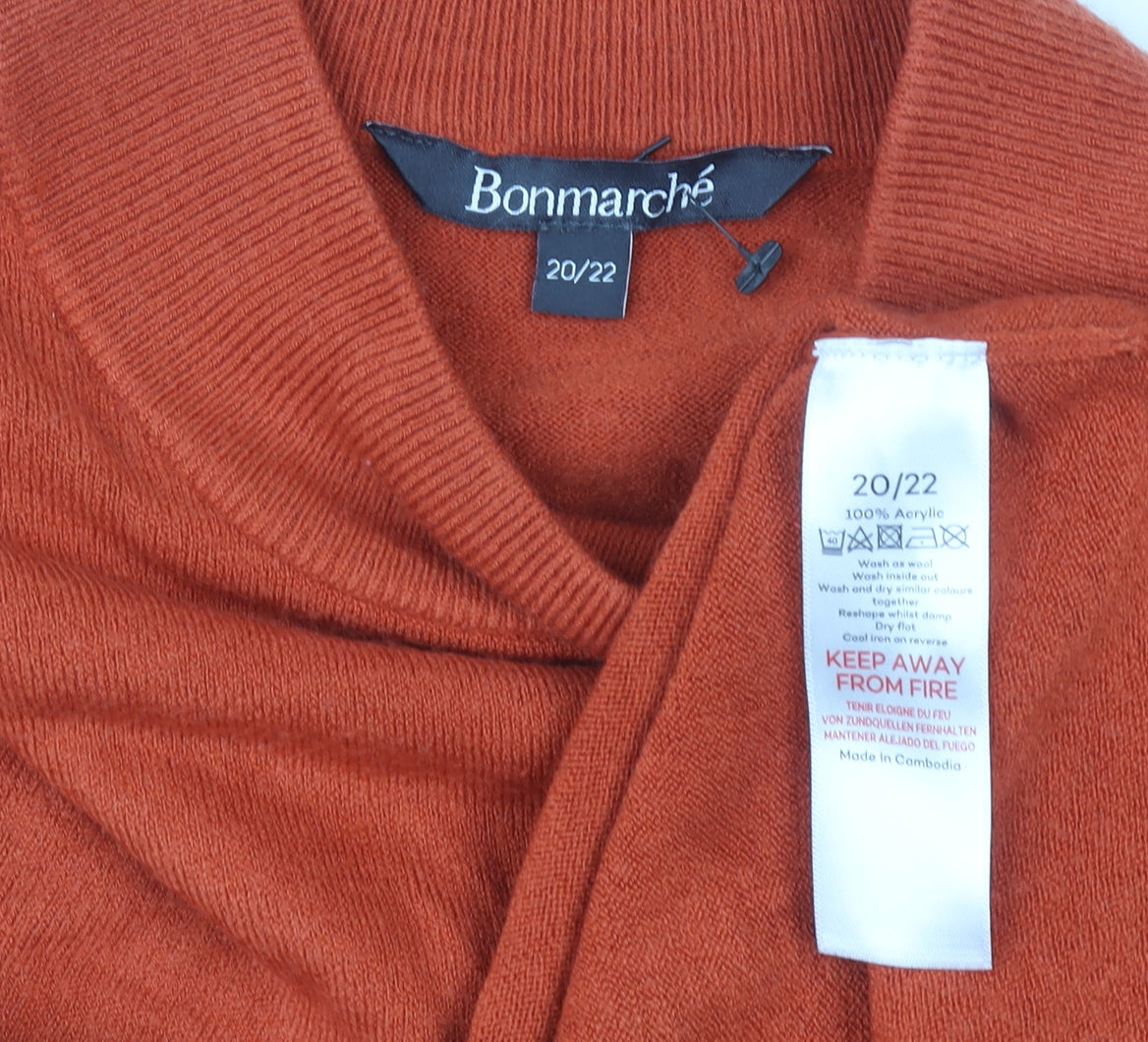 Womens UK Size 20 Plus Bonmarché Orange Pullover Jumper