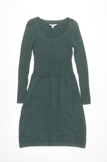 Crew Clothing Co. Women’s Green Jumper Dress Size 10 Knit Long Sleeve