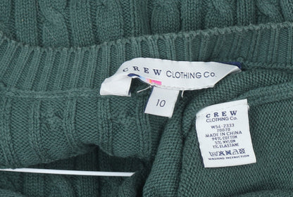 Crew Clothing Co. Women’s Green Jumper Dress Size 10 Knit Long Sleeve