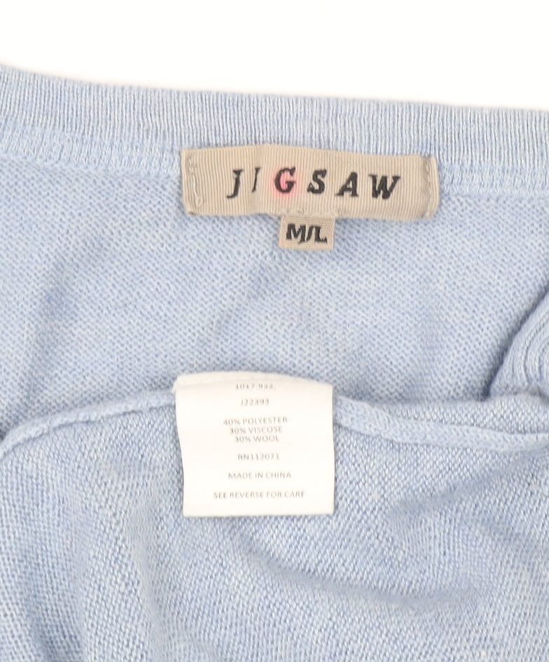 Womens UK Size M Jigsaw Blue Basic Blouse