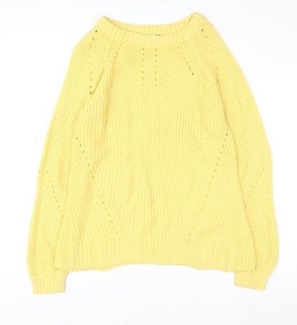 Dorothy Perkins Womens Yellow Acrylic Knit Jumper Size 8