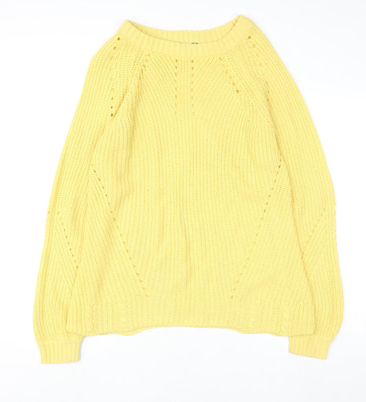 Dorothy Perkins Womens Yellow Acrylic Knit Jumper Size 8