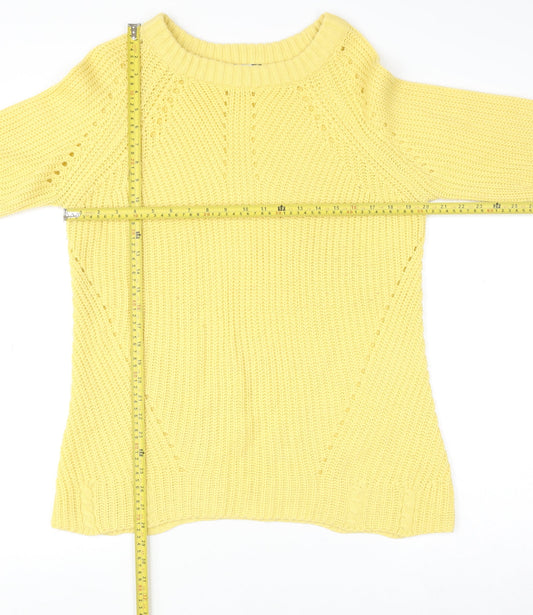 Dorothy Perkins Womens Yellow Acrylic Knit Jumper Size 8