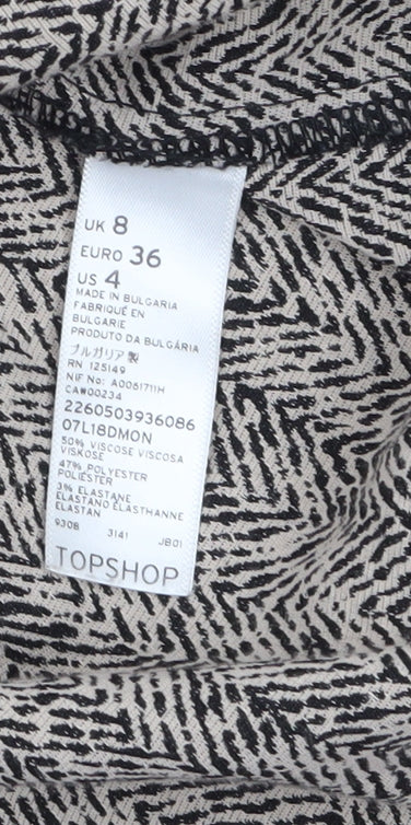 Womens UK Size 8 Topshop Grey Overcoat