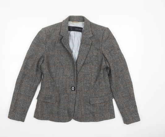 Womens UK Size L Zara Basic Regular Grey Blazer