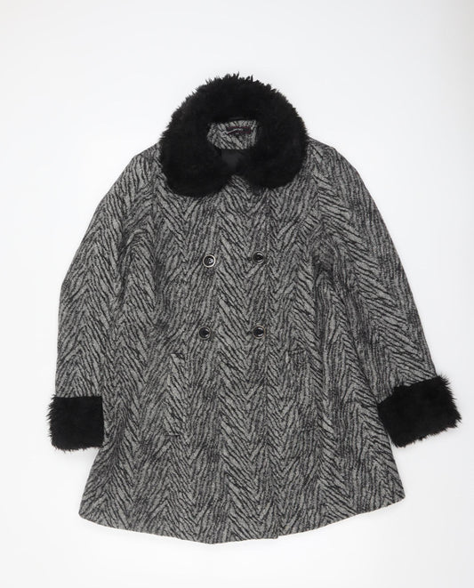Womens UK Size 10 Therapy Grey Pea Coat