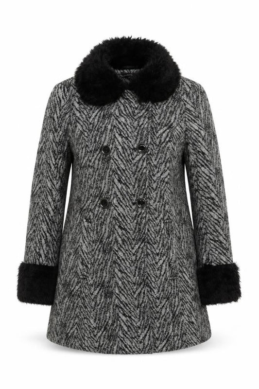Womens UK Size 10 Therapy Grey Pea Coat