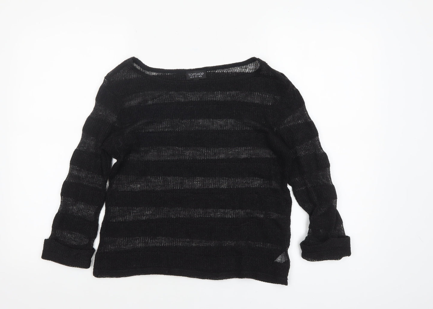 Womens UK Size 10 Topshop Black Pullover Jumper