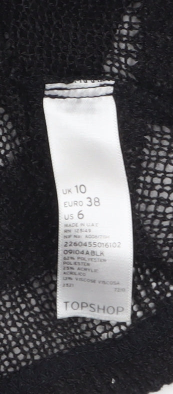 Womens UK Size 10 Topshop Black Pullover Jumper