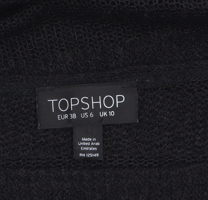 Womens UK Size 10 Topshop Black Pullover Jumper