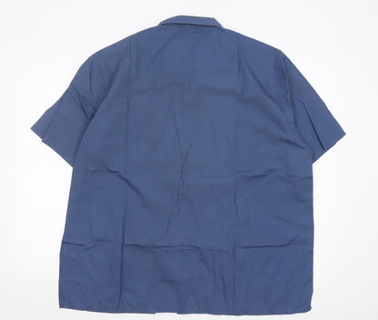 Burton Menswear Men’s Blue 2XL Short Sleeve Button-Up Shirt