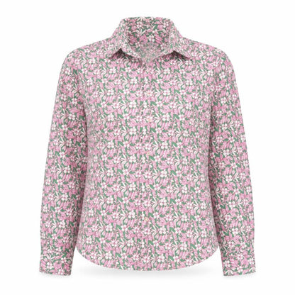Camicie Women's Multicoloured Floral Cotton Long Sleeve Button-Up Shirt S