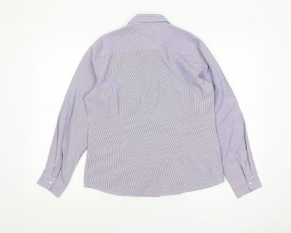 Scullers Women's Purple Check Cotton Blend Long Sleeve Button-Up Shirt L