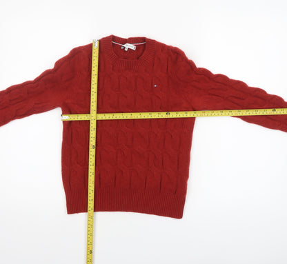 Womens UK Size XS Tommy Hilfiger Red Pullover Jumper