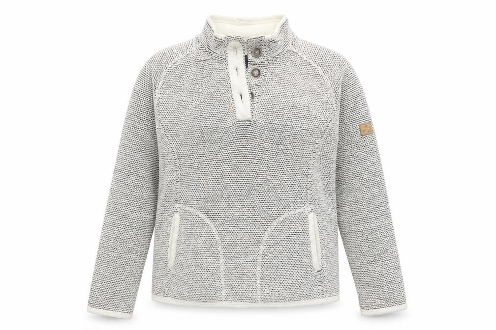 Womens UK Size S Weird Fish Beige Henley Sweatshirt