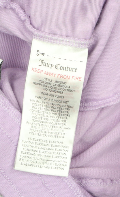 Girls UK Size 15-16 Years Juicy Couture Regular Fit Jogger Purple Trousers