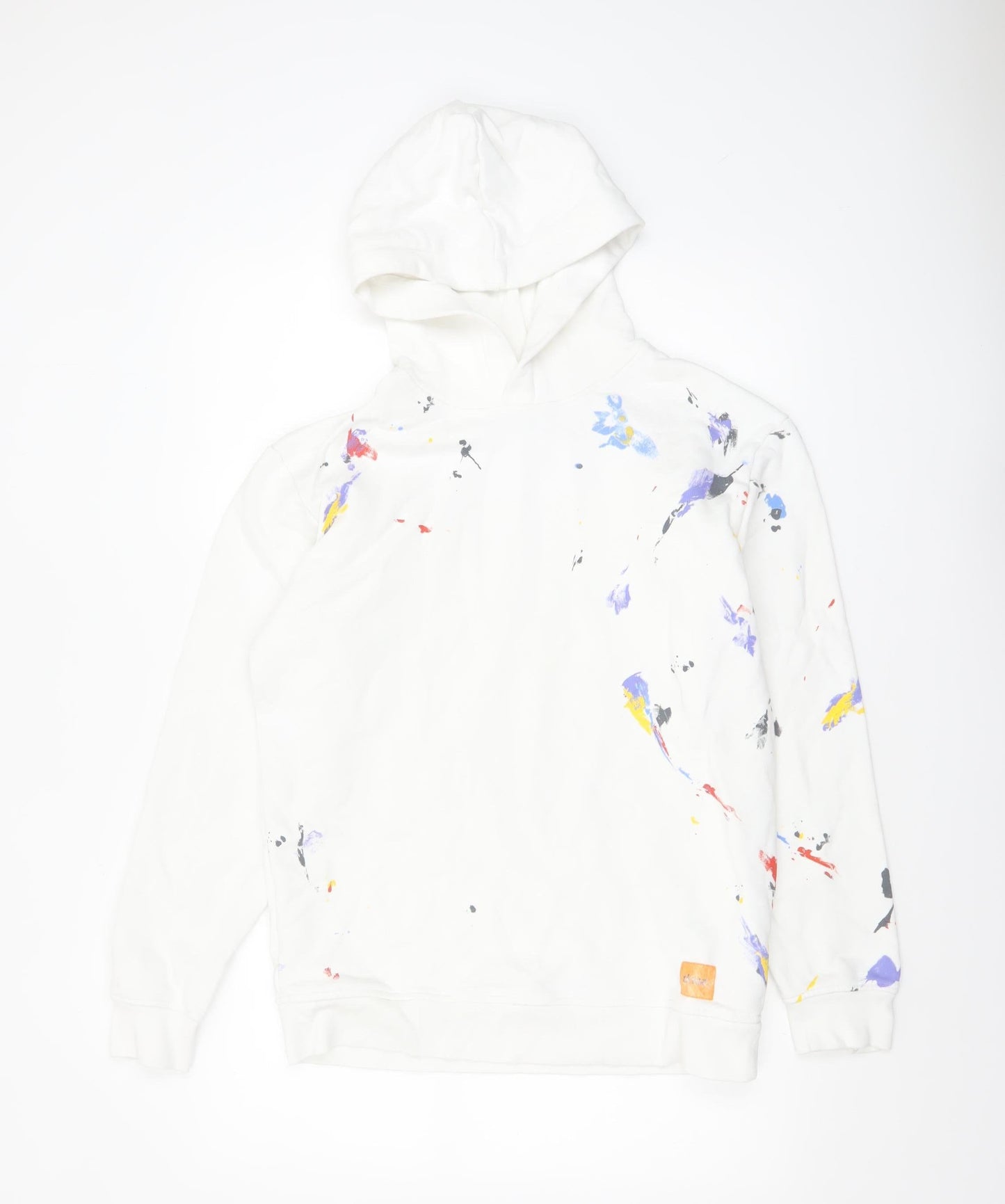 Mens UK Size M Zara White Pullover Hoodie