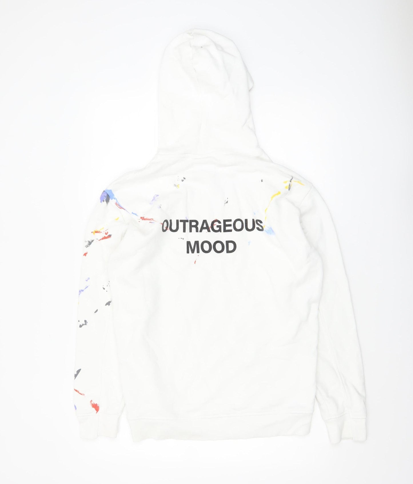 Mens UK Size M Zara White Pullover Hoodie