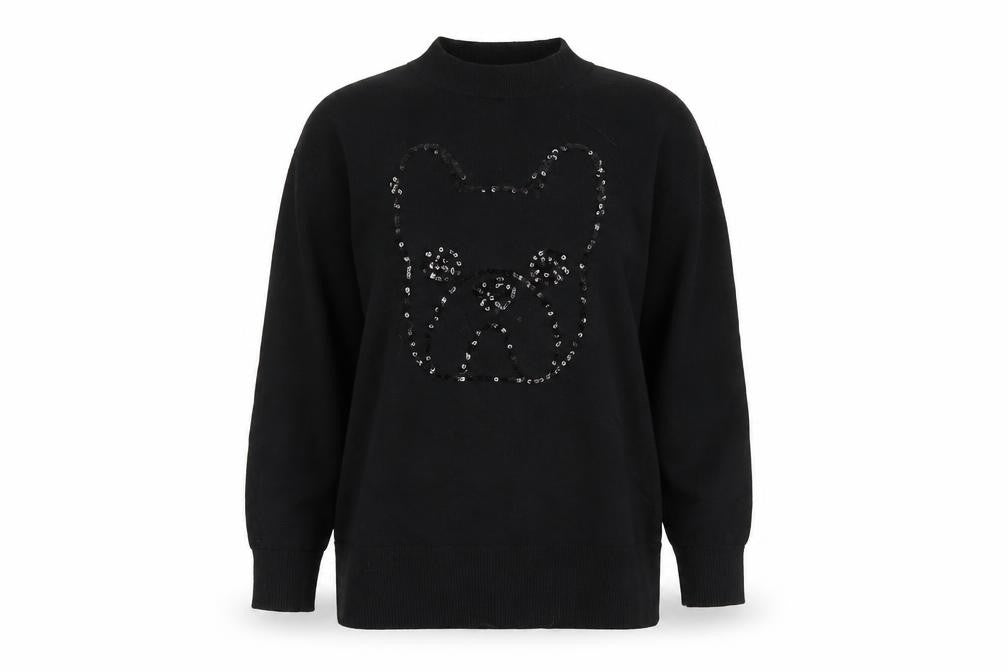 Womens UK Size S bau de fiori Black Pullover Jumper