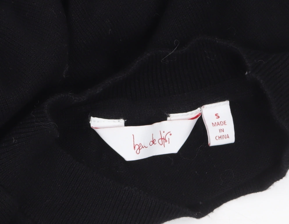 Womens UK Size S bau de fiori Black Pullover Jumper