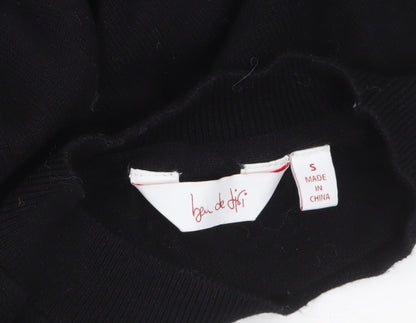 Womens UK Size S bau de fiori Black Pullover Jumper