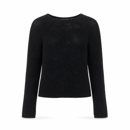 Marks and Spencer Women’s Black Open Knit Cotton Jumper Size S