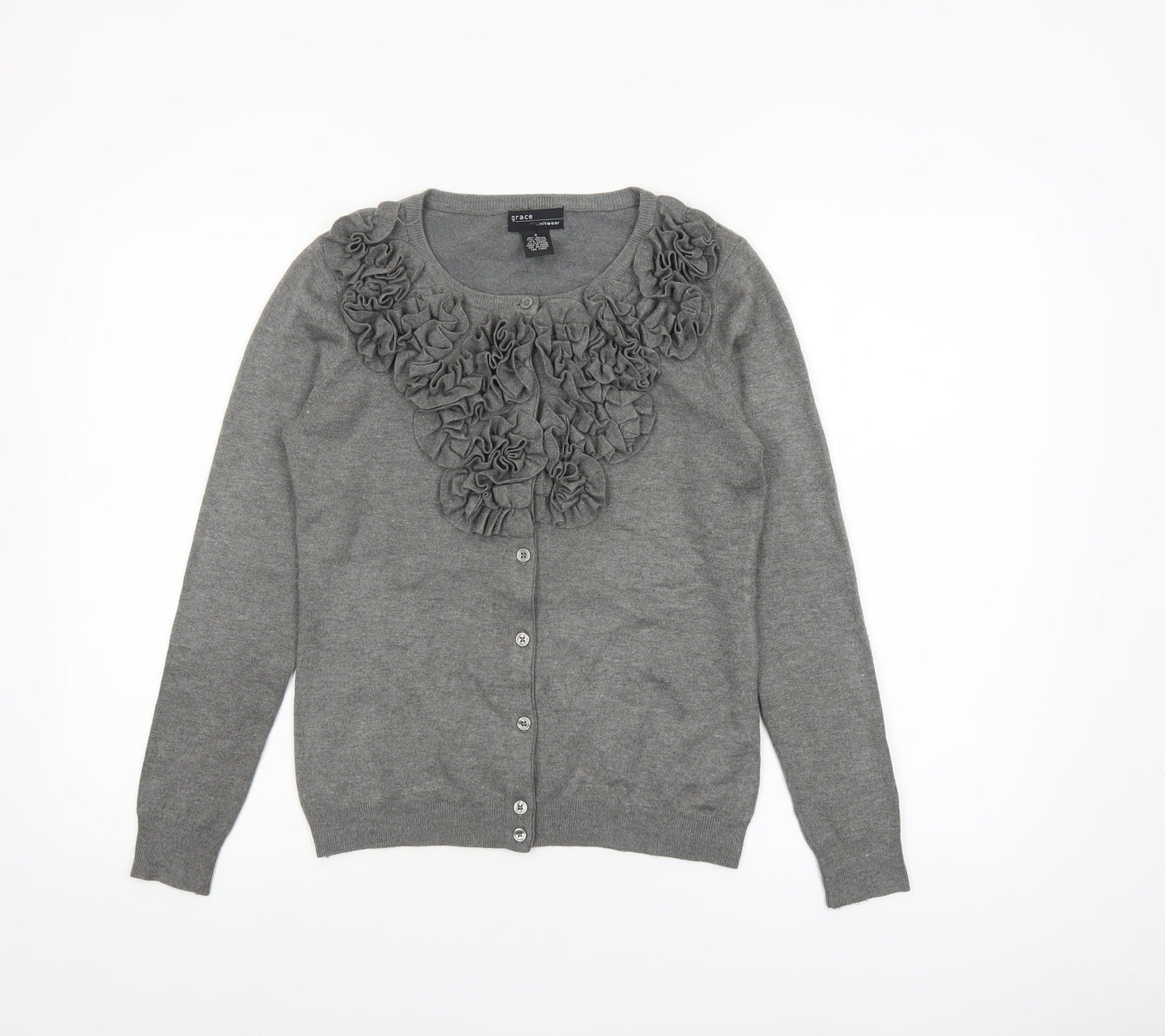 Womens UK Size S Grace Grey Cardigan Jumper