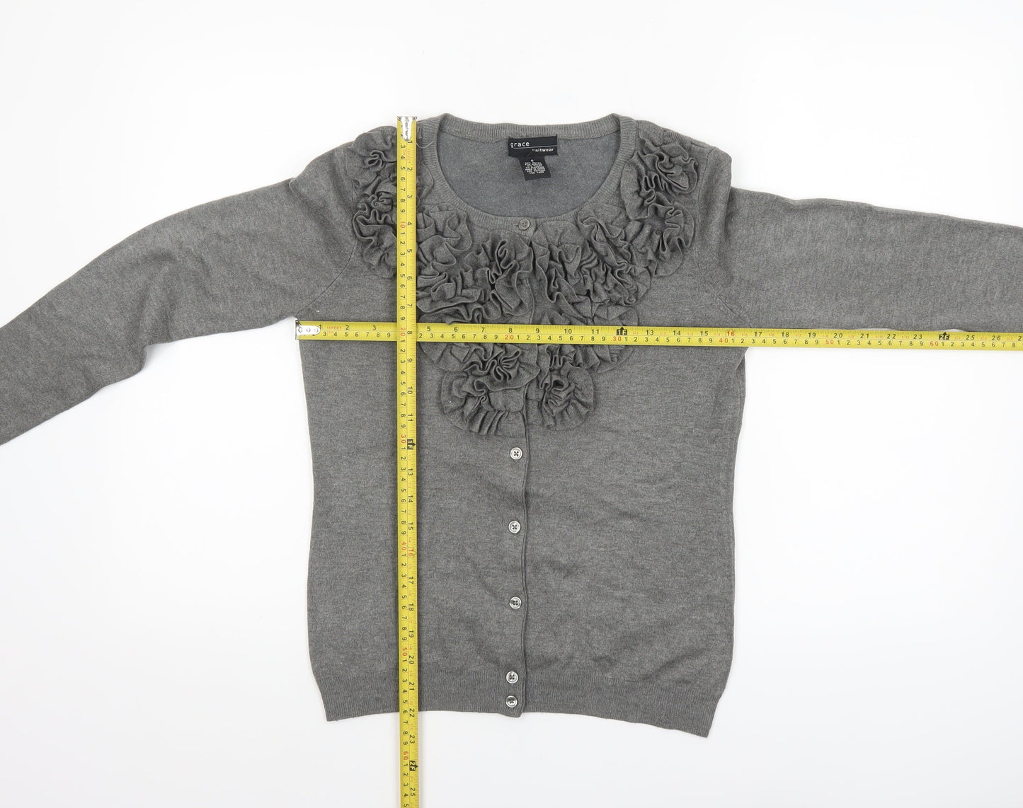 Womens UK Size S Grace Grey Cardigan Jumper