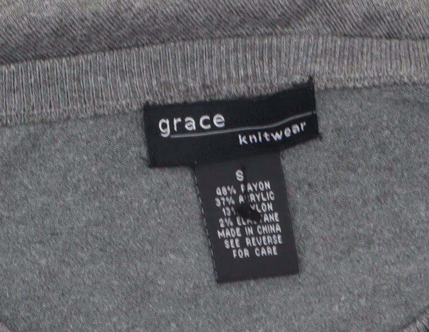 Womens UK Size S Grace Grey Cardigan Jumper