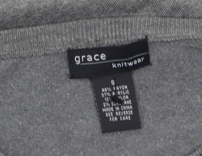 Womens UK Size S Grace Grey Cardigan Jumper